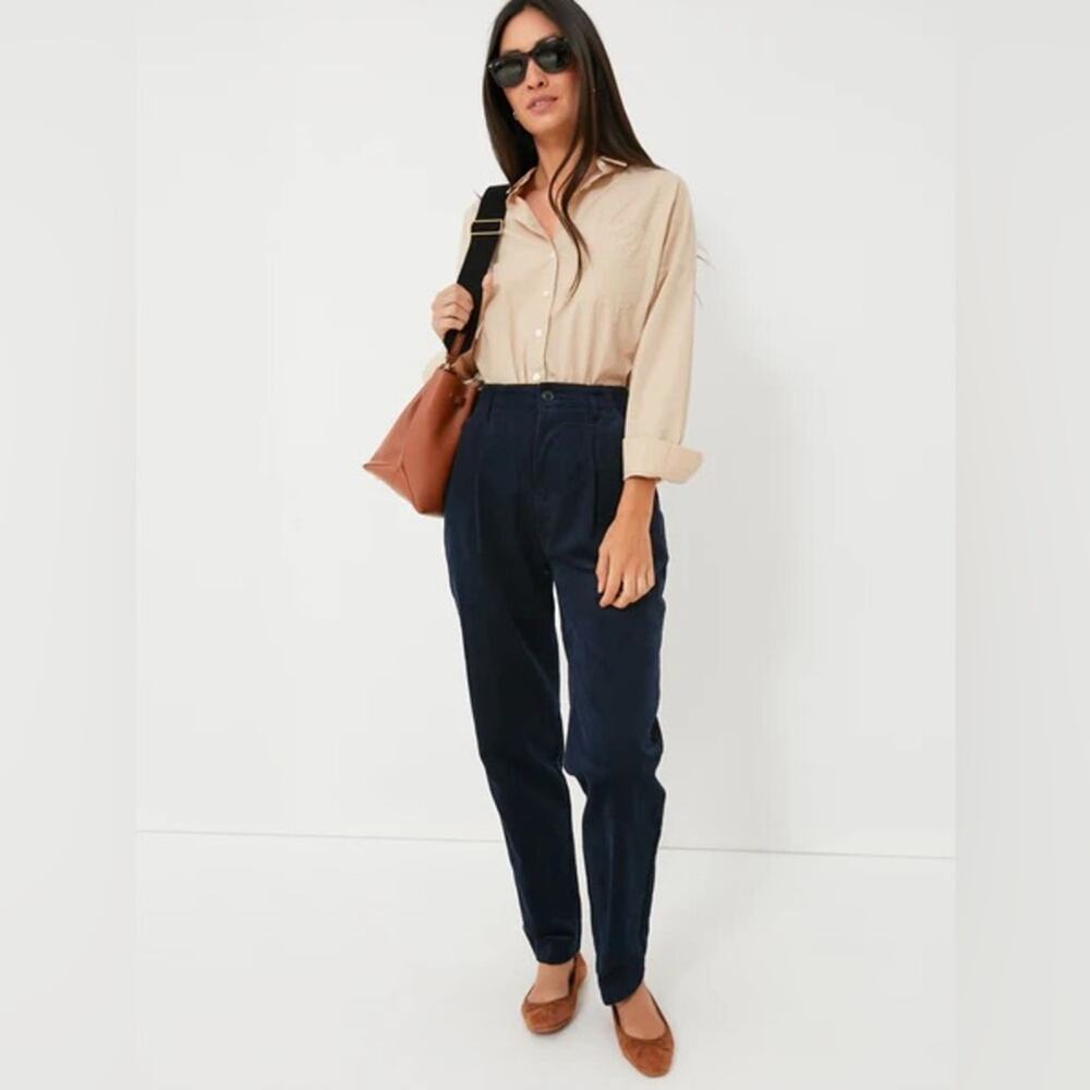 Tuckernuck Alex Mill Boy Pant in Rugged Corduroy Navy blue high rise